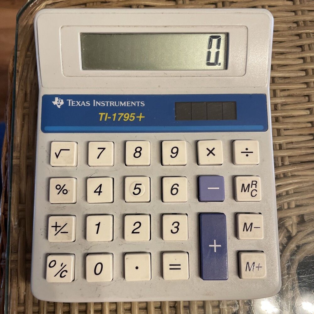 Texas Instruments TI-1795 Solar Calculator Beige Accounting solar powered Tested